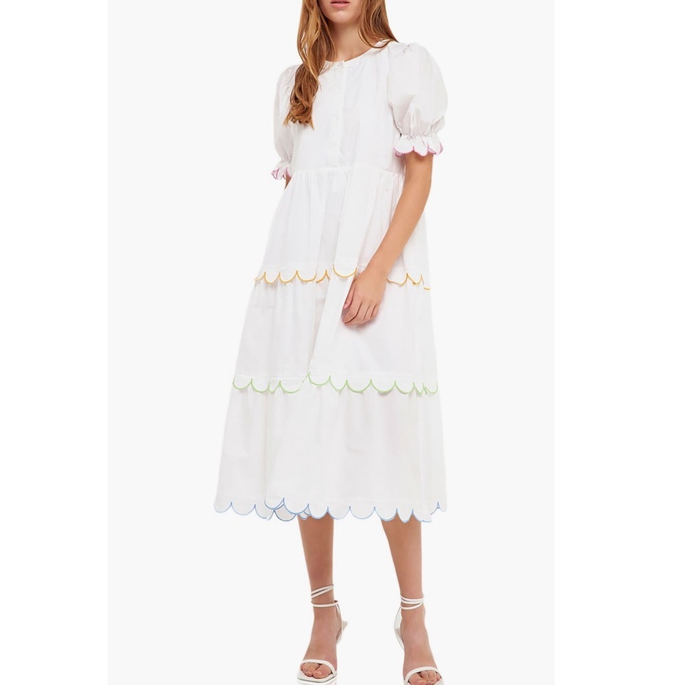 English Factory Scalloped Midi Dress - Picture 6 of 11